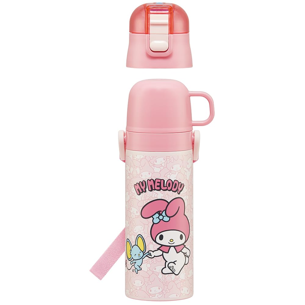 Skater Stainless Steel Water 470ml and 430ml Sanrio My Melody Lightweight and Perfect for Sports Water Bottle Children's Bottle, 2-Way, (Direct
