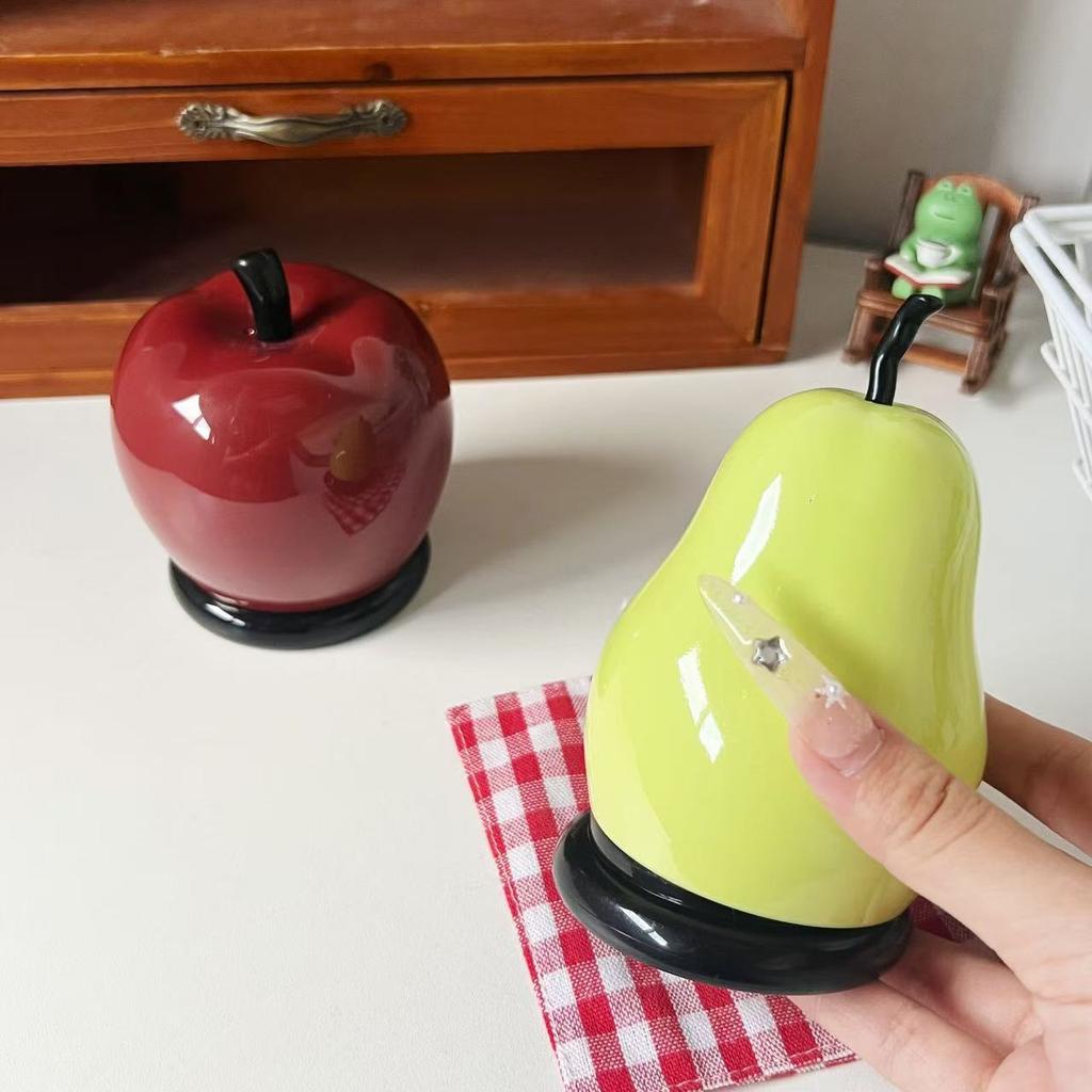 Cute Apple And Pear Design Toothpick Box Luxury Home Cotton Swab Dental Floss Storage Creative Container Modern Organizer