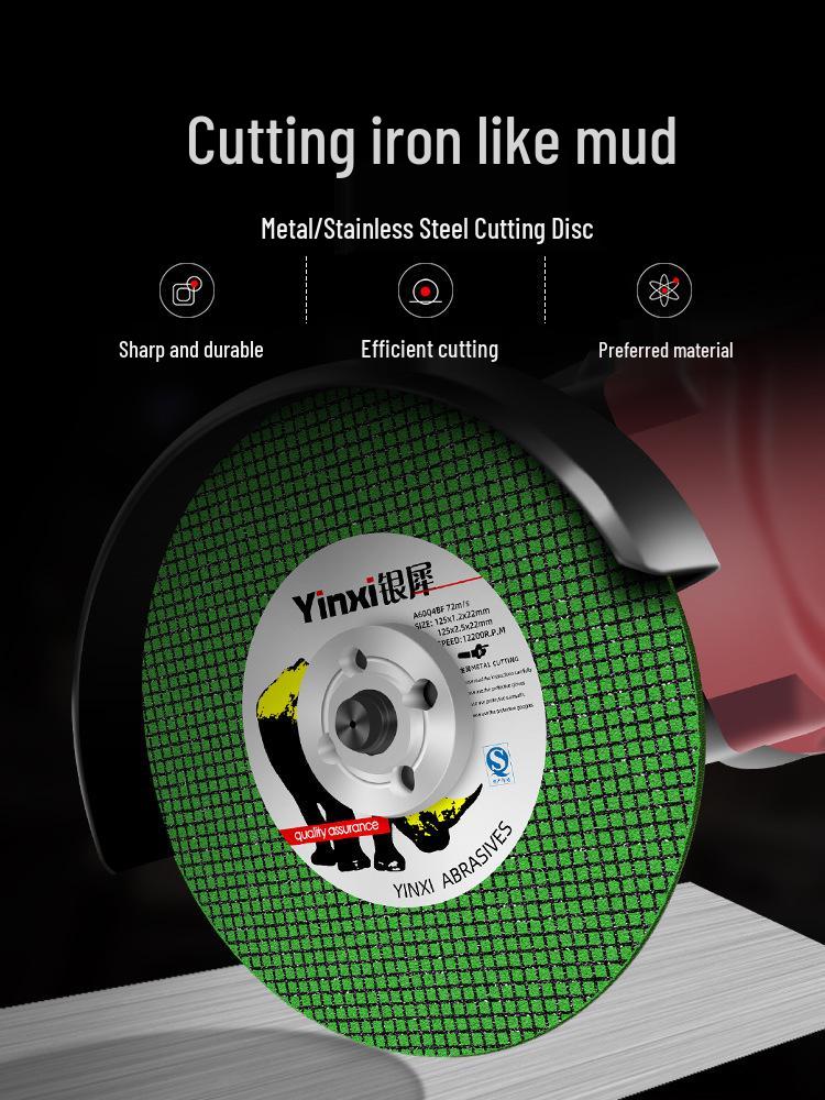 Silver Rhino 125 Ultra-Thin Stainless Steel Angle Grinder Cutting Disc - Double Mesh Metal Grinding Wheel