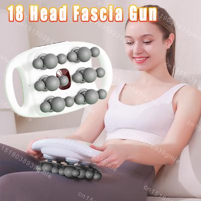 Fascia Gun 18 Köpfe Massagepistole Fett abbauen Vibration Muskelentspannungsmassagegerät Linderung Nacken Rücken Taille Massageinstrument Formgebung