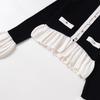  European and American Style, New Women's Fashion, Versatile, Cross-border Foreign Trade Color-block Knit Patchwork Jacket