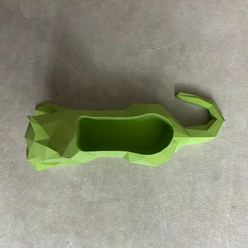 Geometric Cat Flower Pot Succulent Plant Pot Plastic Planter Desktop Ornament Home Office Decoration