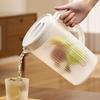 Plastic Water Pitcher with Lid 0.6/0.7 Gallon Cold Drink Dispenser for Juice Iced Tea Lemonade Wide Mouth Ergonomic Handle Refrigerator Storage