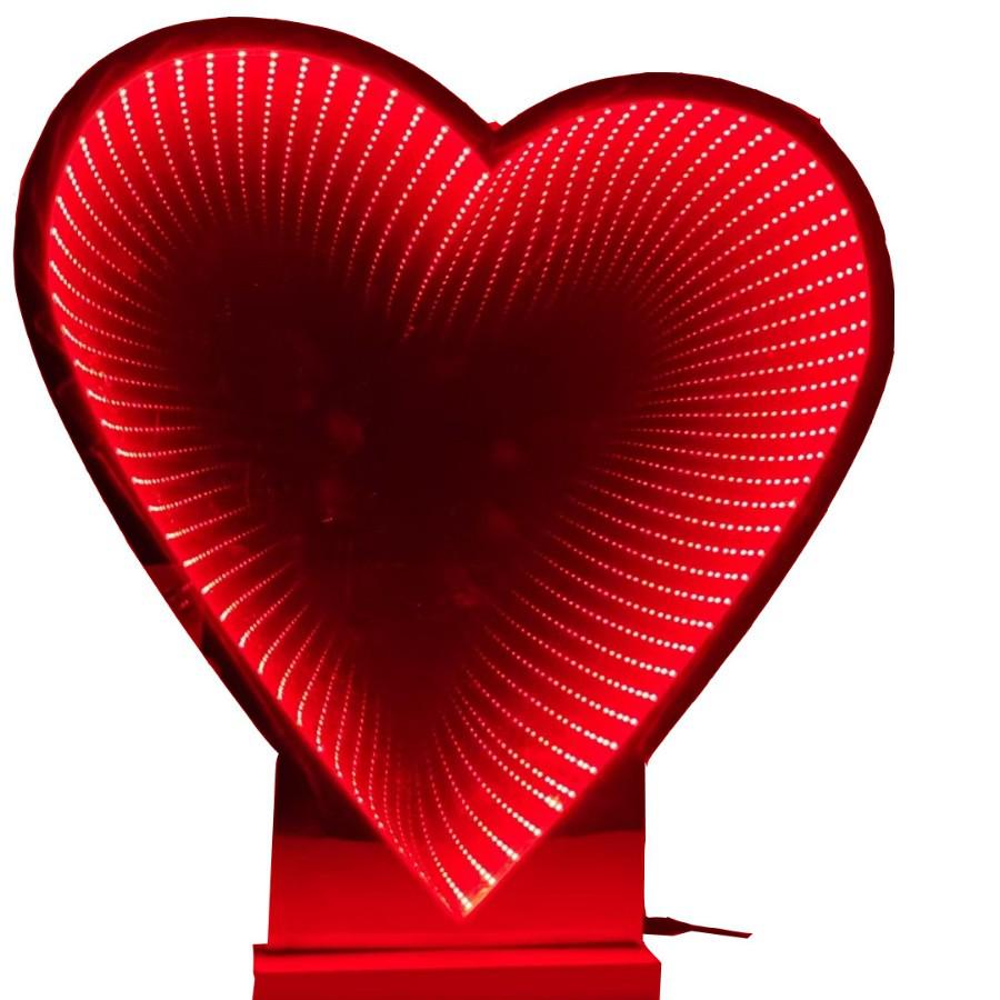 3D Valentine Heart LED Tunnel Light: Luminous Mirror Decoration for Party Atmosphere