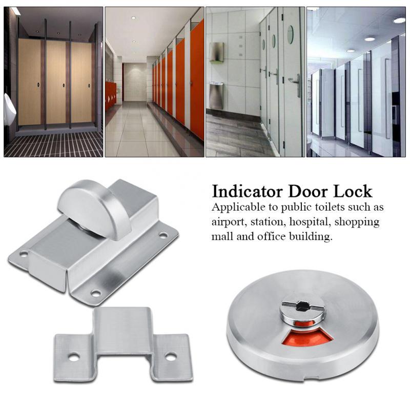 Silver Cover Toilet Door Indicator Bolt Toilet Door Indicator Lock for Bathroom Public Toilet Silver Cover Toilet Door Indicator Bolt Toilet Door Indicator Lock for Bathroom Public Toilet