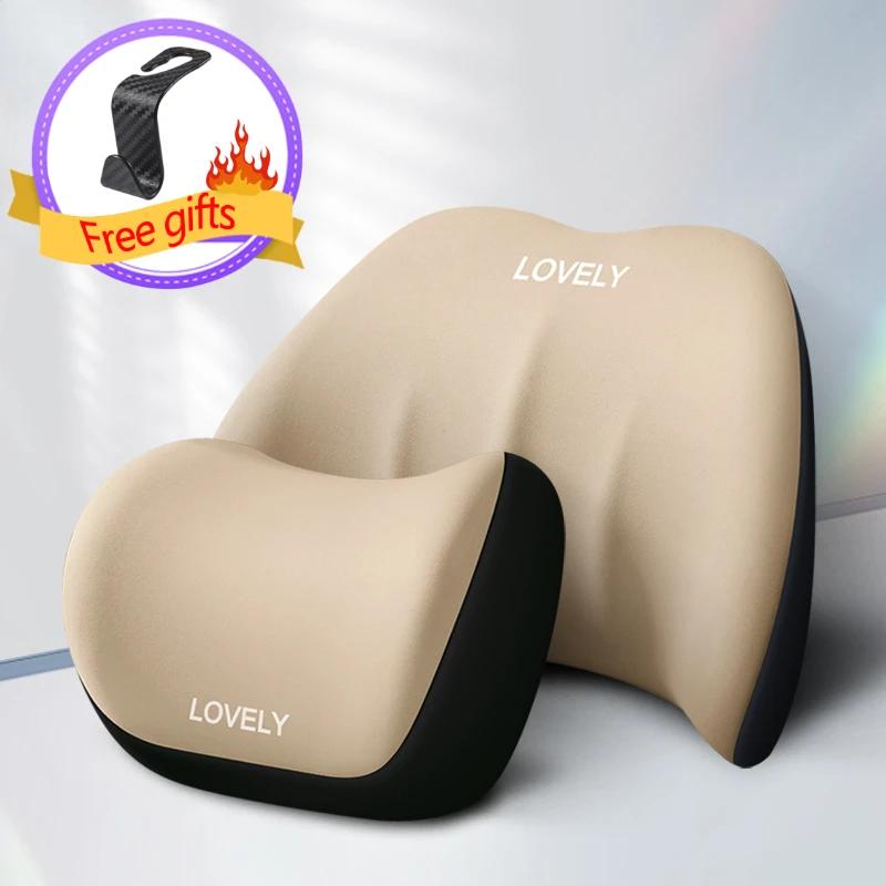 Car Neck Headrest Pillow Auto Car Seat Pillow Memory Foam Breathable Head Support Neck Rest Protector Car Seat Lumbar Support