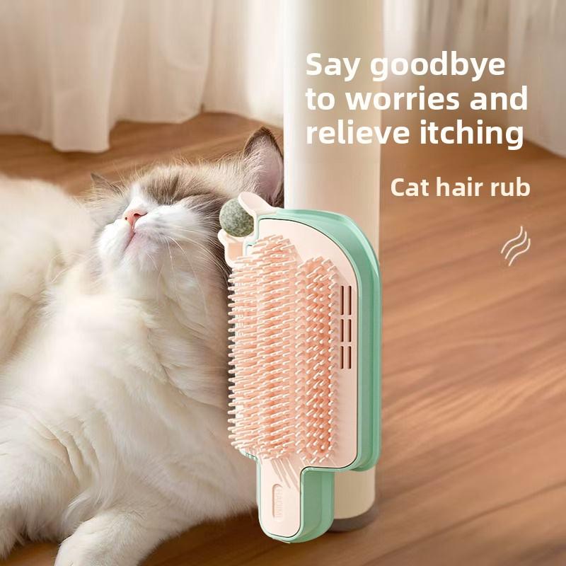 Cat Uses A Cat Brush, Cat Mint Balls, A Cat Toy, A Corner of The Wall for Self-massage To Remove Loose Fur and Relieve Itching.