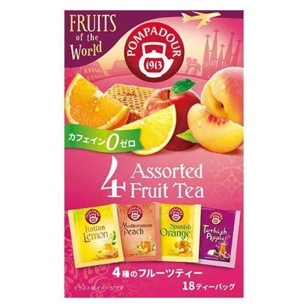 Pompadour Cool Sensation Berry Mojito / Pineapple & Mango / 4 Assorted Fruits Teabags (1 Box, 18 Bags)