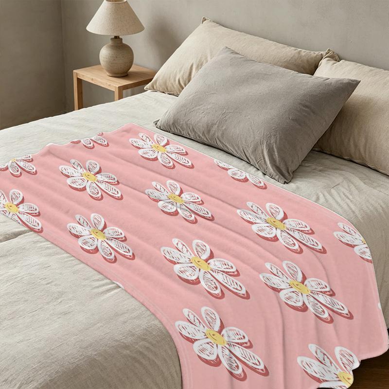 Floral Flannel Blanket,No Shedding Soft Cozy Warm Breathable Ideal for Home, Movie Nights, Christmas & Halloween Decor