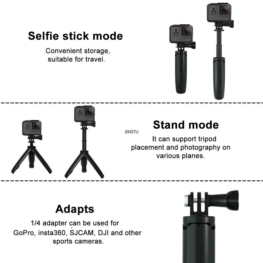 for Gopro Vlog Tripod Foldable Tripod Mini Portable Monopod for Go Pro Hero 11 10 8 7 Black Session Osmo Action Camera Accessory