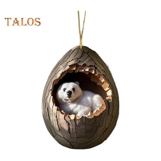 Weihnachtsschmuck mit Tiermotiv, 2D-Acryl, Cartoon-Waldtier, Weihnachtsbaum-Hängedekoration für die Feiertage und zu Hause