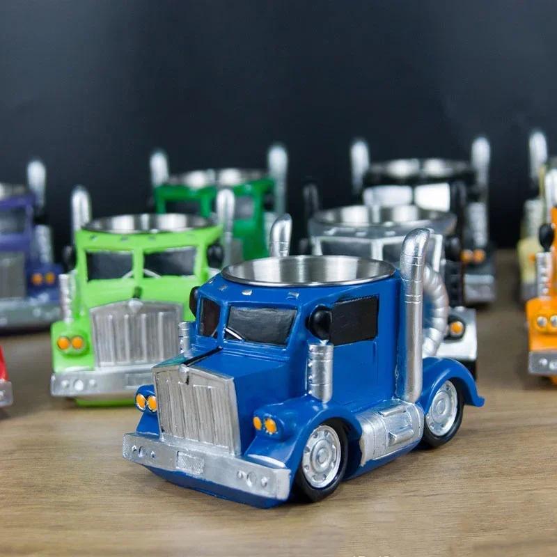 Truck Coffee Mug Creative Semi-Trailer-Shaped Beer Cups Traveling Coffee Cups Ice Milk Cups for Tea Juice Milk Latte Hot