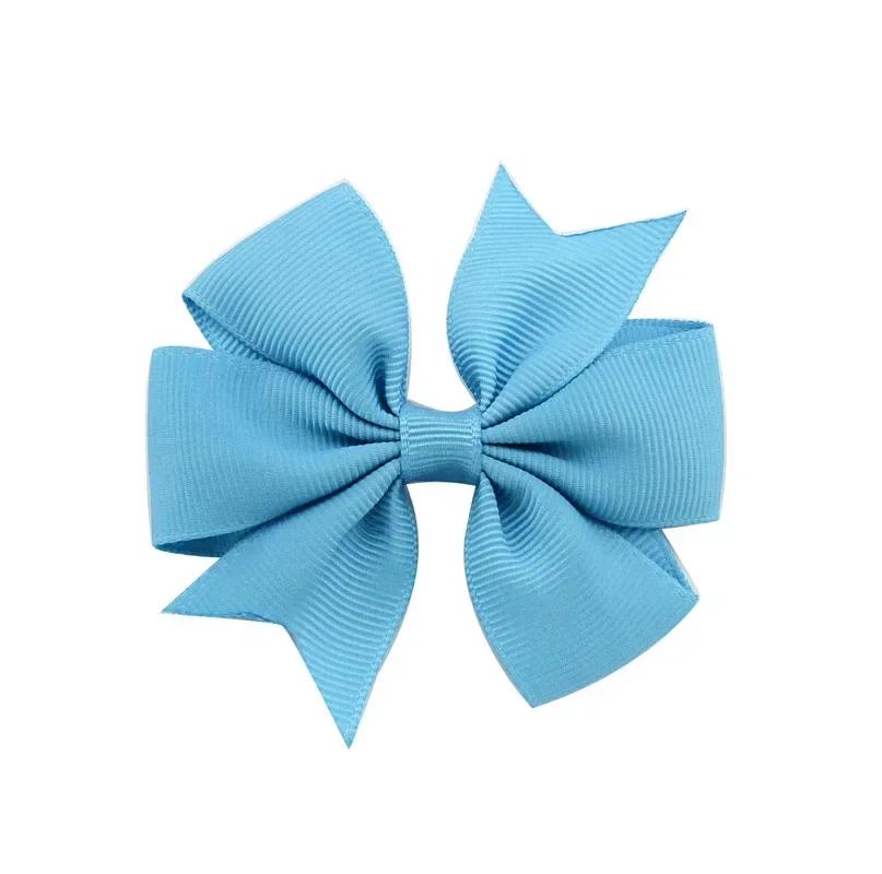 2/4/10 piezas 3'' Lazos de Cinta Sólida Pinzas para el Cabello para Bebés Niñas Lazos Hechos a Mano Pasadores Pasadores Accesorios para el Cabello para Niños