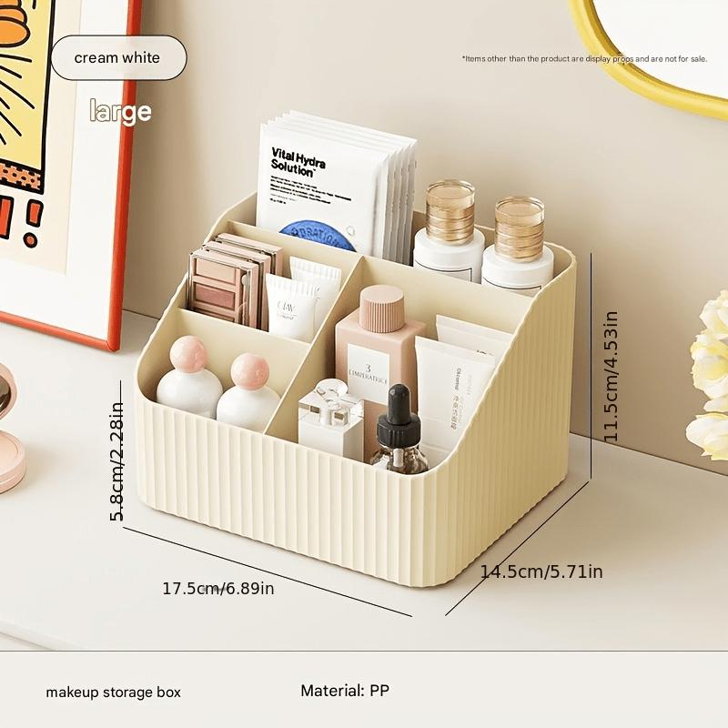 

Makeup Brush Holder Spacious with 3 Compartments 5-Compartment Storage Box a Space-Saving Organizer for Dormitory Vanities