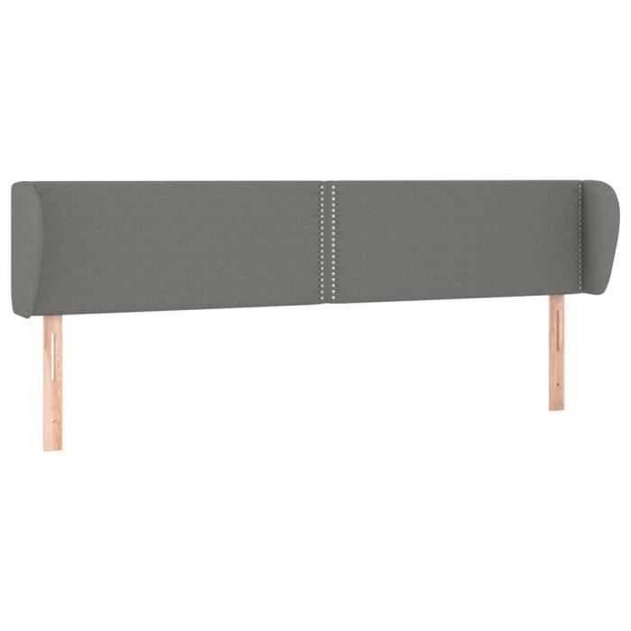 VidaXL Tête de lit avec oreilles Gris foncé 203x23x78-88 cm Tissu3117027