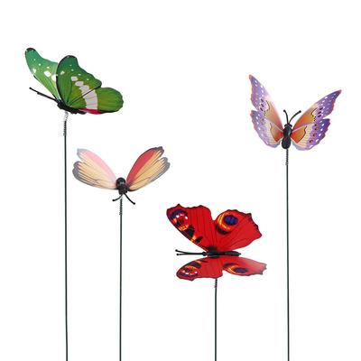 Farbenfrohe Bonsai-Dekorationen Rasen Dekoration Künstliche Schmetterlinge Gartendekoration Künstlicher Schmetterling mit Stäben Simulation Farbe