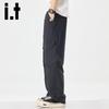 izzue it Men's Spliced Detachable Straight-Leg Casual Pants