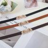 Women Belt Adjustable Imitation Leather Rose Pattern Buckle Waistband Dress Shirt Sweater Coat Accessory