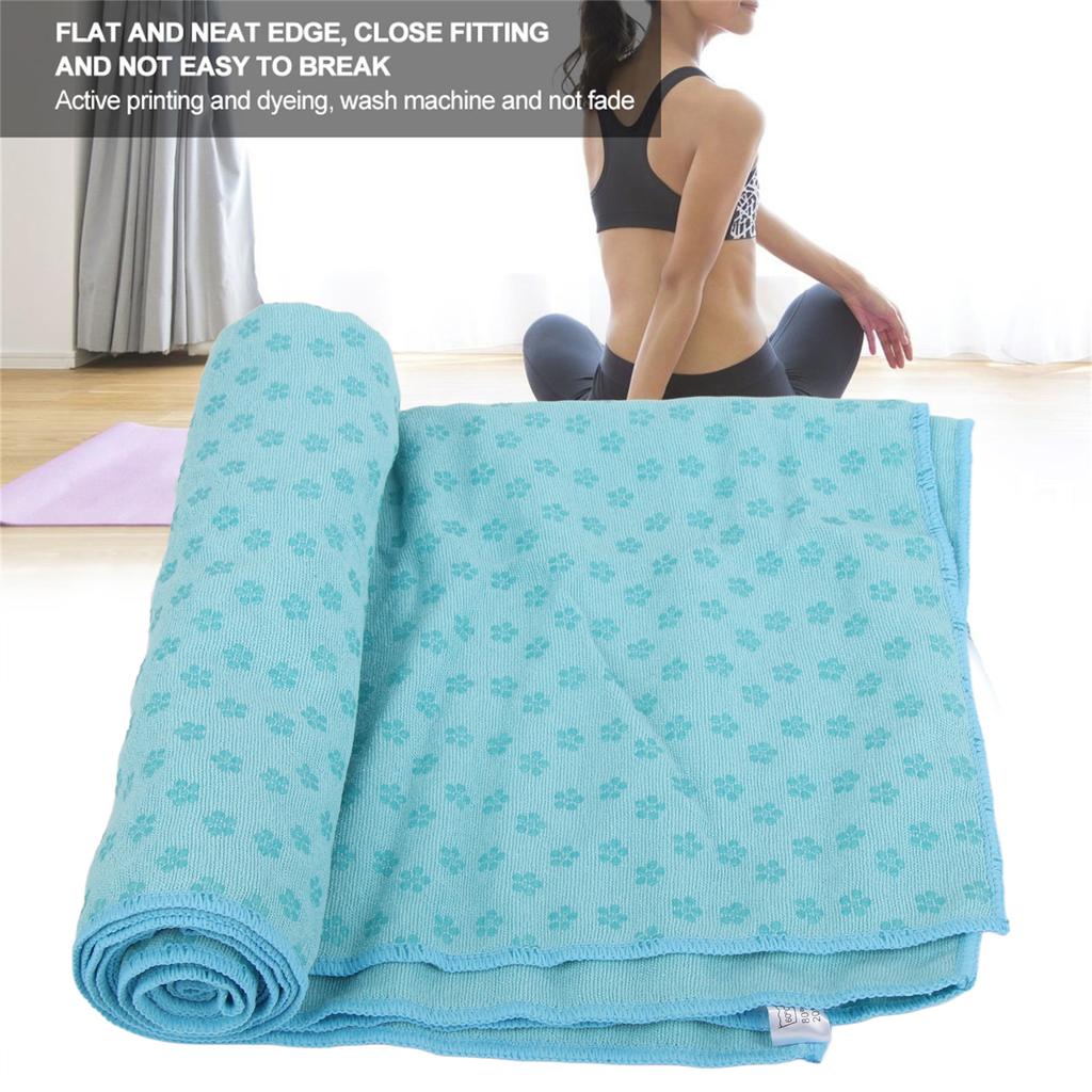 Yoga-Mattenbezug Rutschfestes Yoga-Mattenhandtuch Fitness-Übungsdecke für Yoga-Studio 183 x 63cm(Himmelblau )