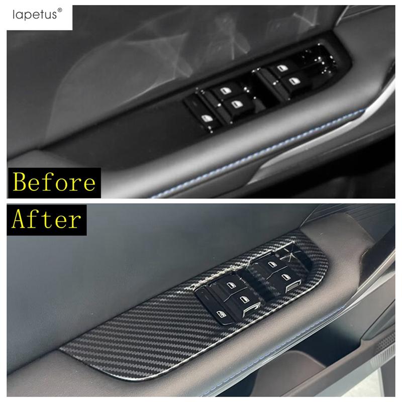 Car Inner Armrest Window Lift Switch Panel / Handle Bowl Frame Cover Trim ABS Carbon Fiber Accessories Fit For MG 4 EV  2024