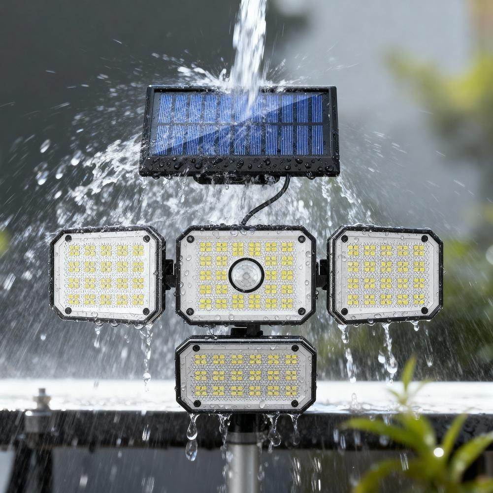336LED Solar Wall Light Outdoor Motion Sensor Waterproof with Remote Control and 3 Adjustable Modes for Garden and Porch