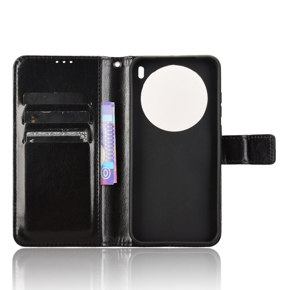 

Для vivo X200 5G Чохол Crazy Horse Texture PU Leather Phone Wallet Cover Black