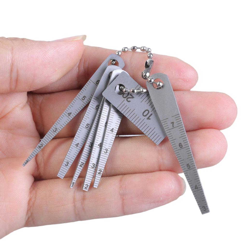 7Piece Stainless Steel Tapered Ruler Set Pocket Sized Gaps Gauge for Engineering Precise Measurement and DIYer Projects