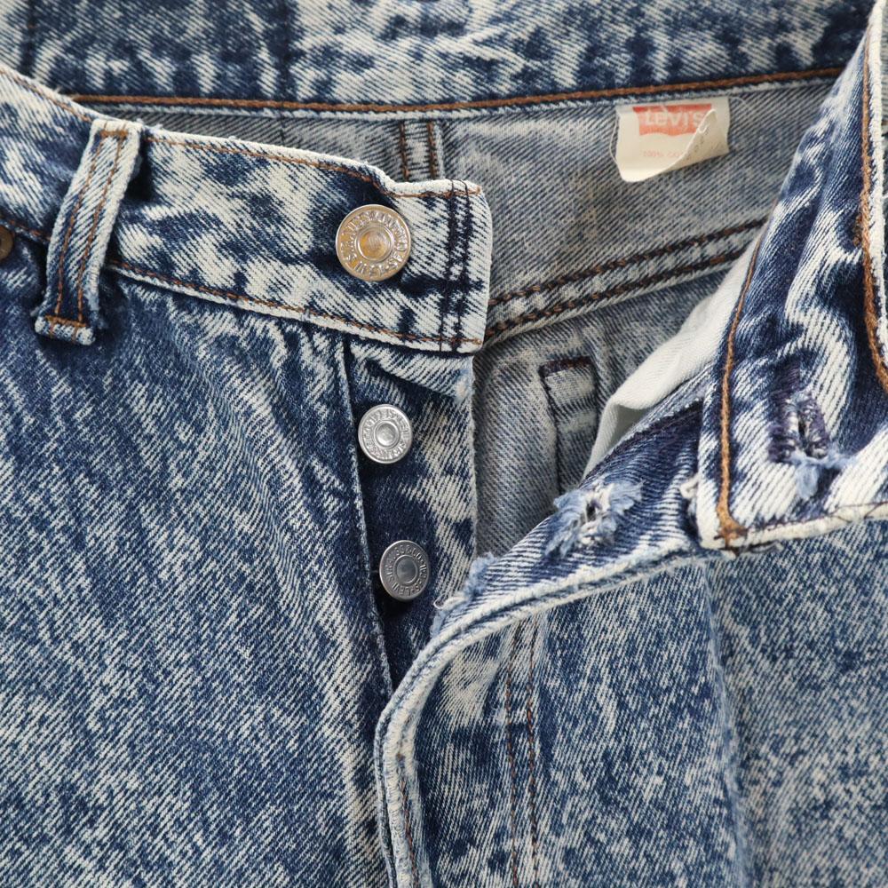 Levi's 80er Jahre Made in USA Alte chemische zulaufende Jeans 11 Eisblaue Jeans Damen Gebraucht