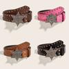 Rivet Y2k Style Waist Belt Metal Buckle Trouser Decoration Star PU Leather Belt  Trouser Decoration