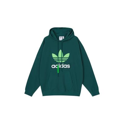 adidas Originals Big Trefoil Hoodie mit Kontrastlogo Herren Hoodies Waldgrün H09351