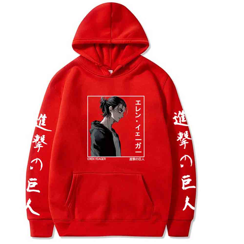 Hifoda Felpe con Cappuccio Anime Attack on Titan Stampa di Piuma Felpa alla Moda Casuale per Uomo e Donna Manica Lunga