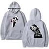 2025 Double-sided Printed Halloween Trendy Clothing with Stain-Resistant Face Mask Pattern Hooded Shirt - Environmentally