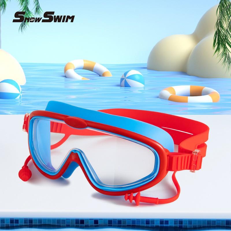 Kids Swim Goggles Waterproof Anti-Fog Large Frame Professional Diving Eyewear Boys Girls