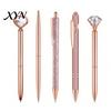 Ergonomic Smooth Ink Pen 5PCS Metal Diamond Ballpoint Pens, with Sparkling Rhinestone Decor, Refillable Press Mechanism Writing Pen, for Kids