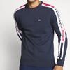 Tommy Hilfiger Letter Round Neck Fleece Long Sleeve Sweatshirt Men sweatshirt Navy-Blue 78J3634-410
