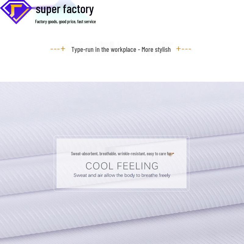 Men's White Long Sleeve Professional Business Shirt with Optional Short Sleeve and Tie