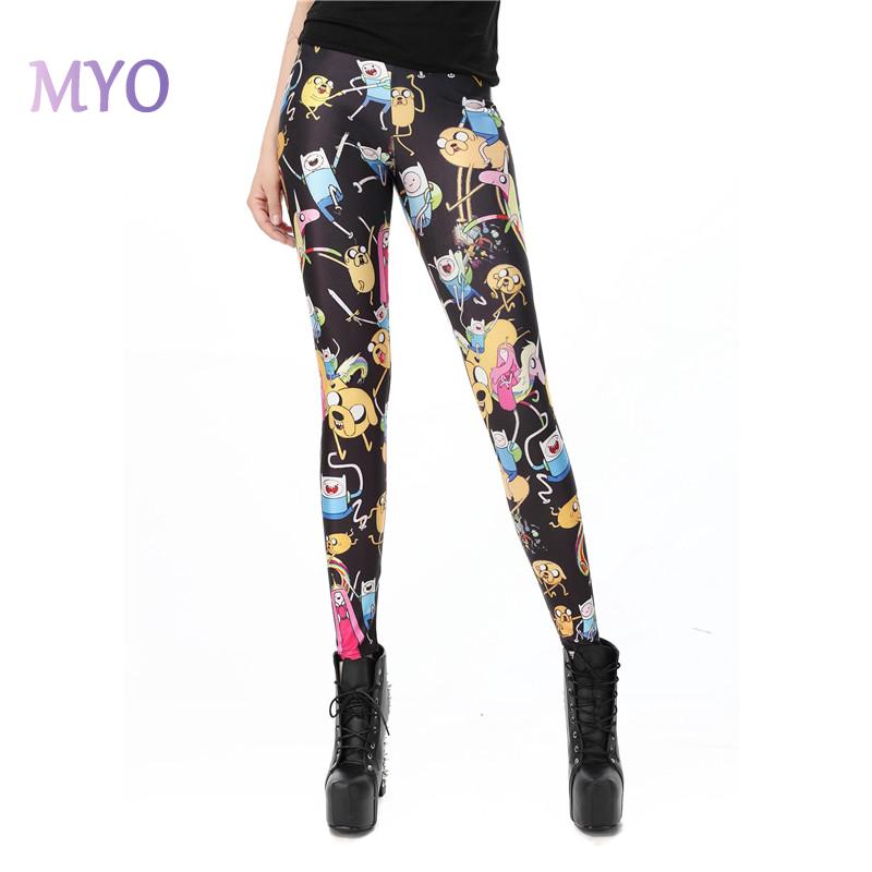 Cartoon Printed Leggings High Waisted 