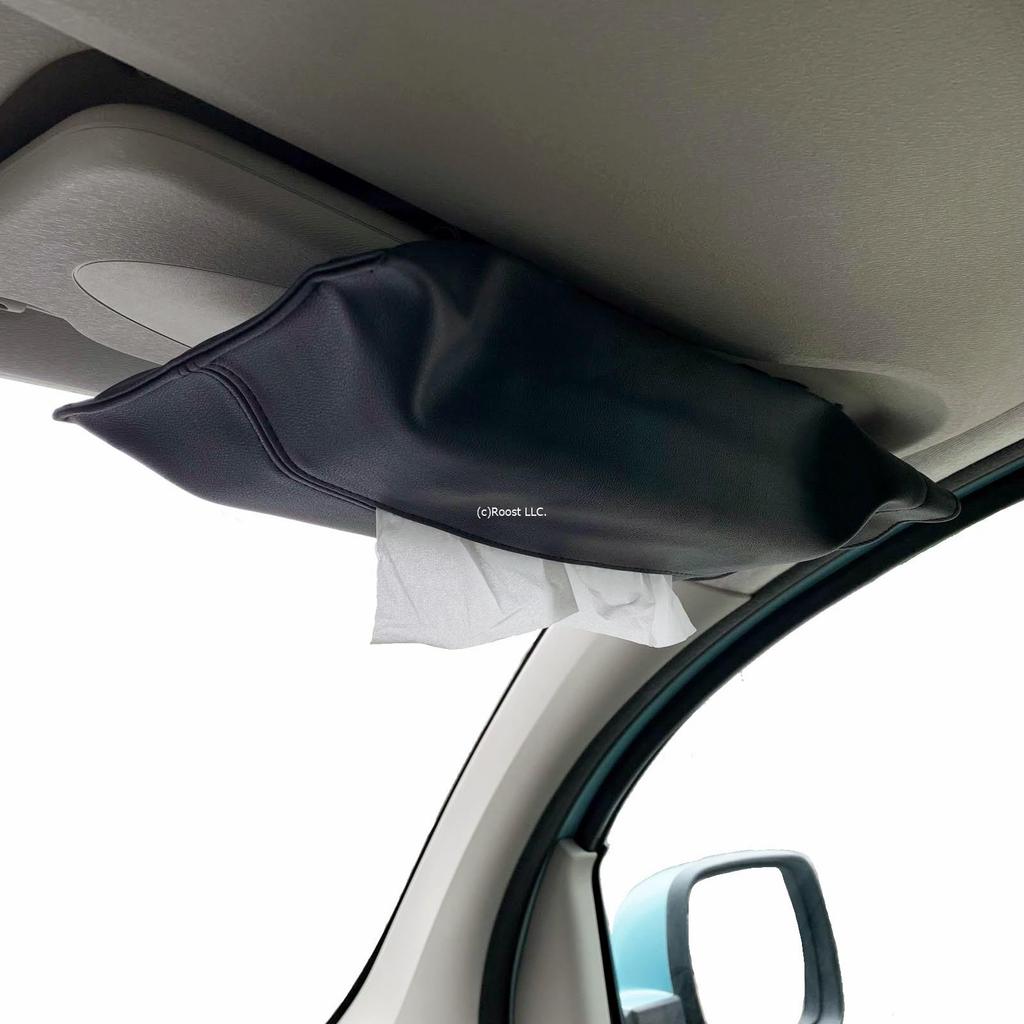 Inspected In Stylish Hanging Tissue Case for and Compatible with Boxes and Boxless PU Leather Black Visor [100% Japan] Cars, Headrests, Kitchens,