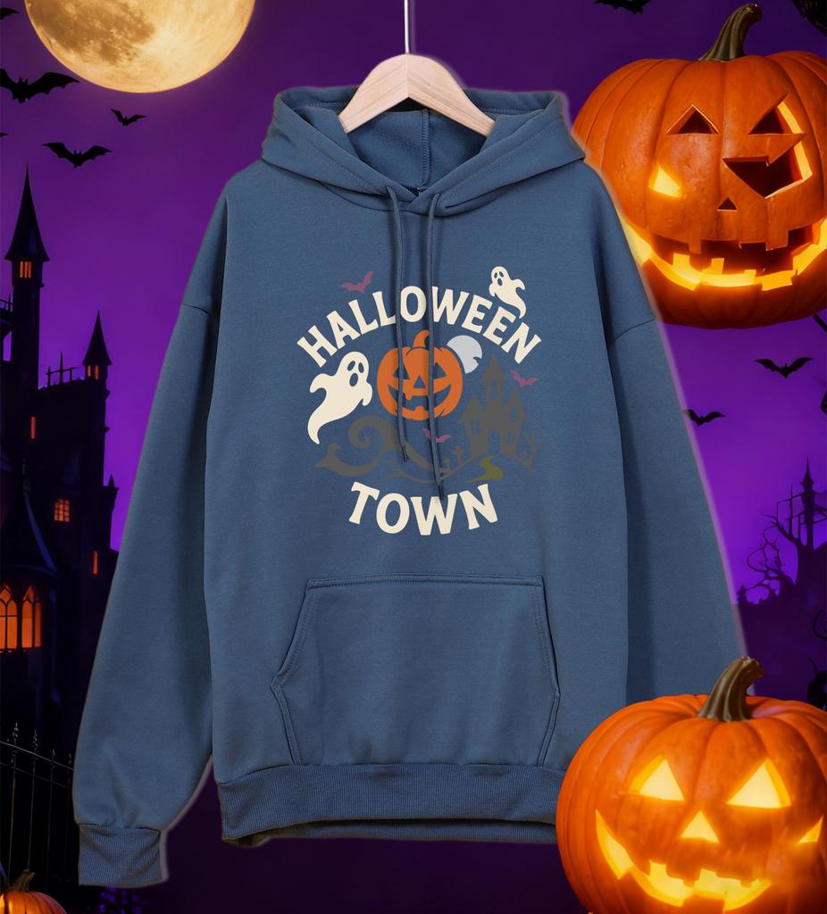 Halloween Town Pumpkin Lantern Printed Men Hoodies Hip Hop Hoody Casual Fleece Male Sportswears All-Match Autumn Clothes