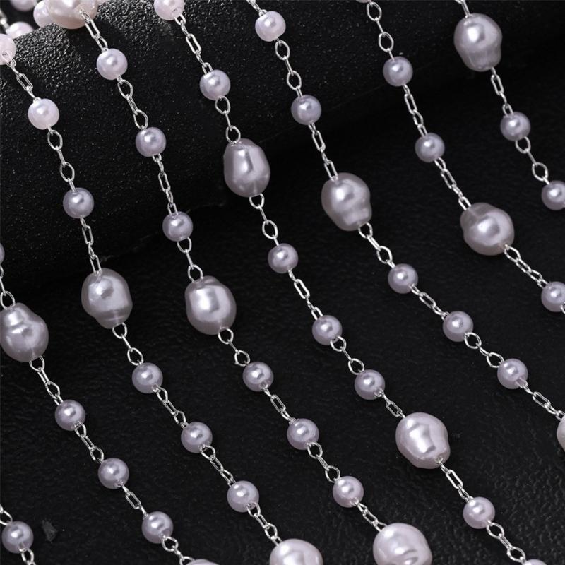 Stylish Imitation Pearls Headwear with Delicate Tassels Costume Headbands Ideal For Prom Gatherings And Casual Outfits