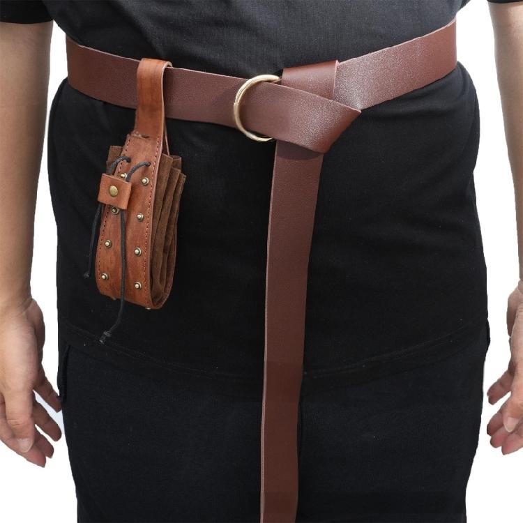Medieval Leather Waist Pack for Women Men, Leather Rivet Waist Pouches Medieval Waist Coin Bag for Cosplay Party