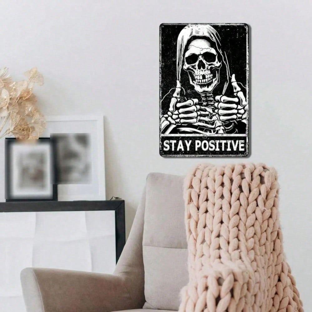 Metal Poster Skull Retro Wall Art Vintage Tin Sign for Bedroom LOSOXY