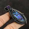 Abalone Shell Pendant Copper Wire Wrapped Pendant Gemstone Jewelry Handmade Pendant Gift For Him African Amethyst Pendant Wire Jewelry Gift