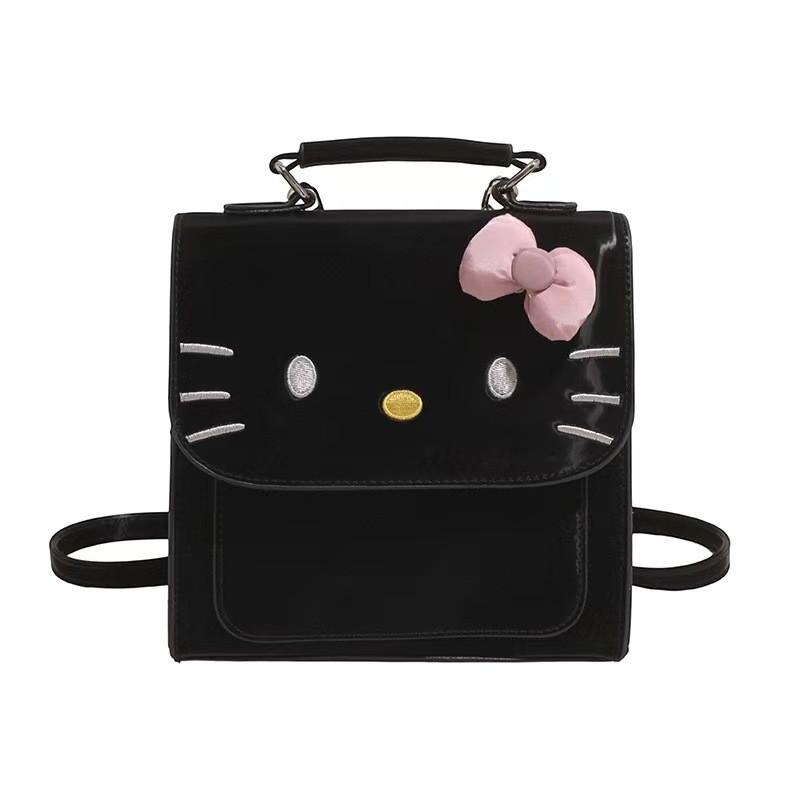 Hello Kitty Cartoon Backpack For Girls And Kids With Pu Material And Spacious Storage