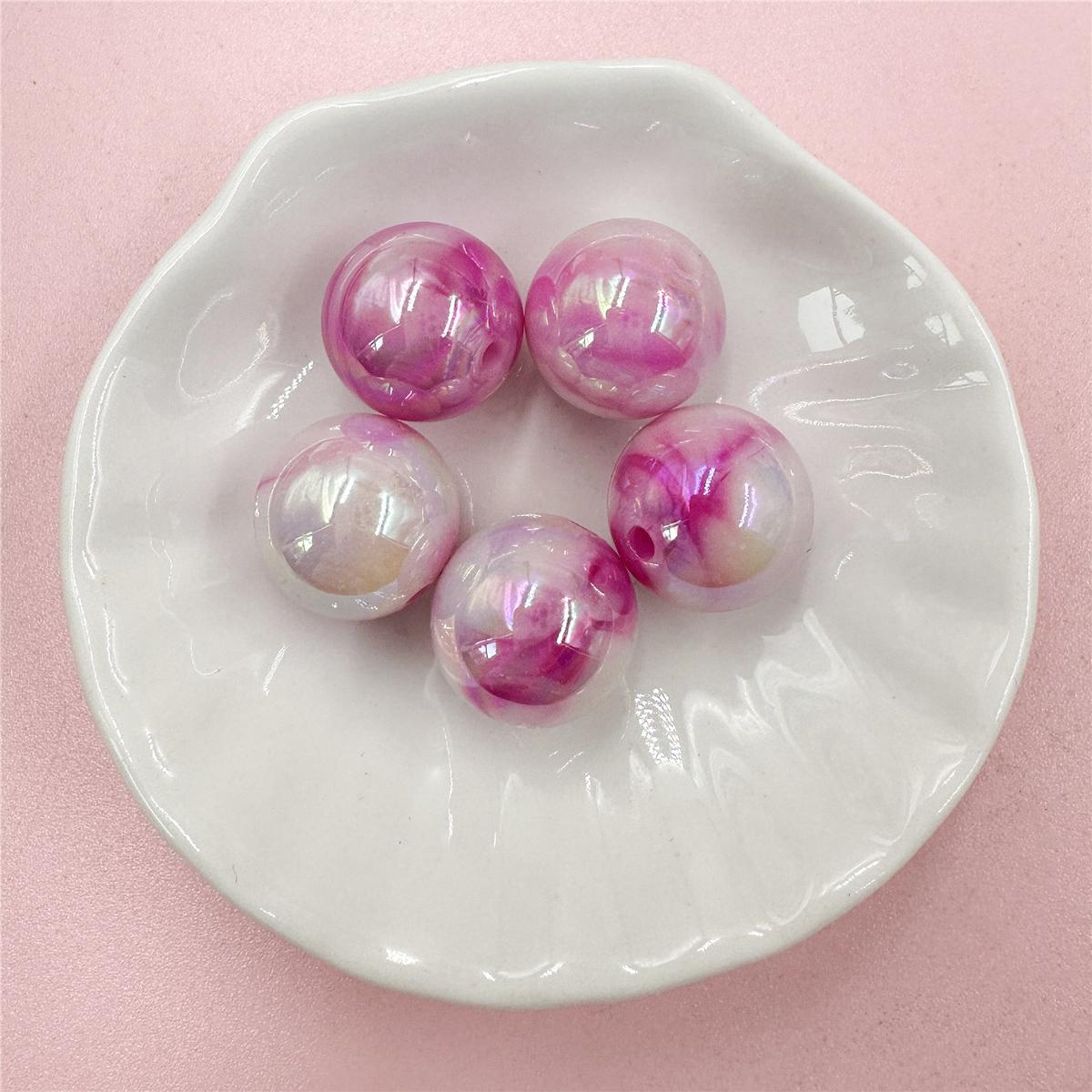 

Высокое качество Halo крашение ювелирных аксессуаров серьги цветные УФ-градиент цепочка для телефона 5 шт. круглые бусины DIY 16 мм материалы ручной работы розы красного