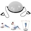 Yoga Trainingsball mit Gurten Anti-Rutsch Fitness Balance Halbkugel für Core-Training Grau