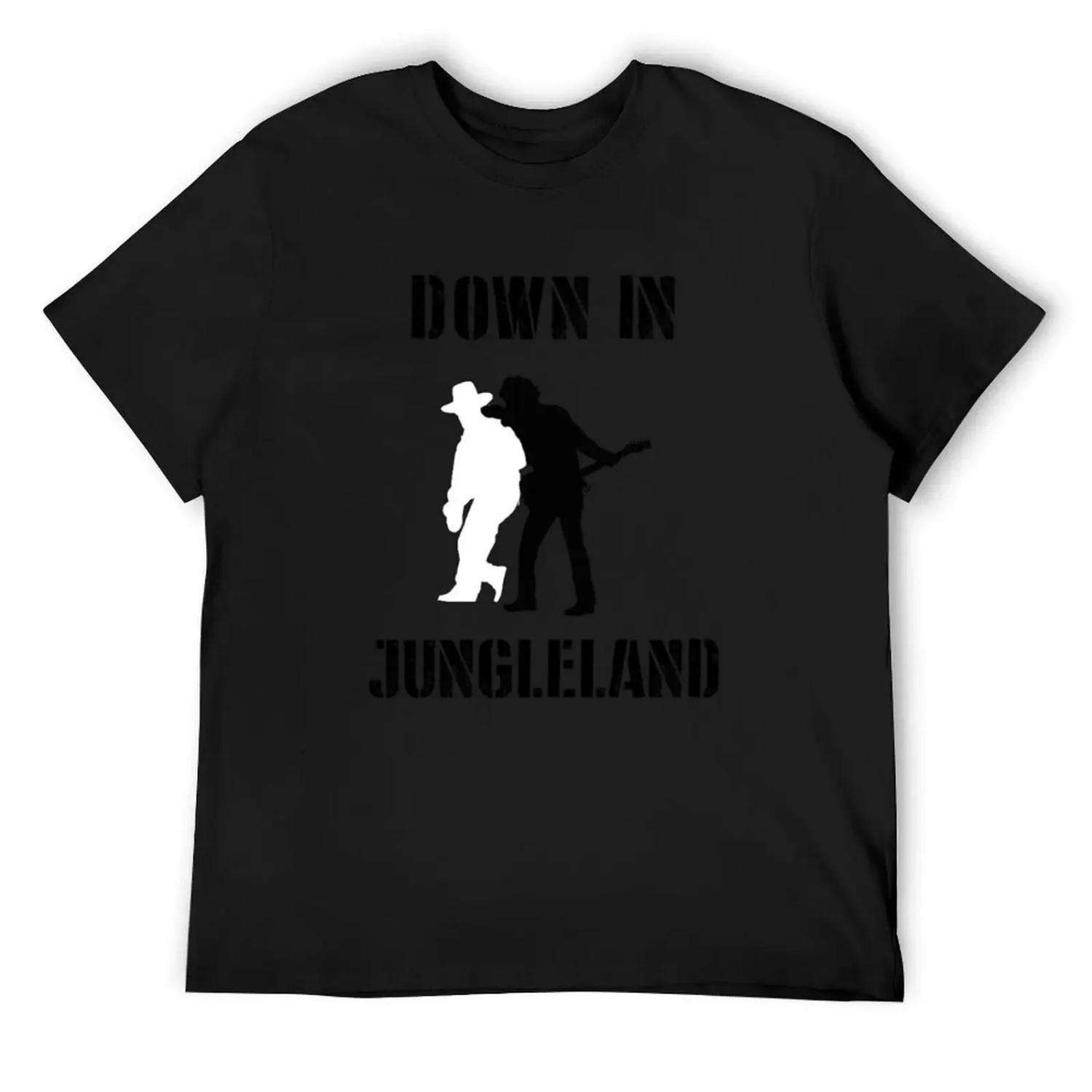 

Down in Jungleland T-Shirt quick-drying valentines clothes cotton man t-shirts mens graphic t-shirts funny XXXXXL чорний