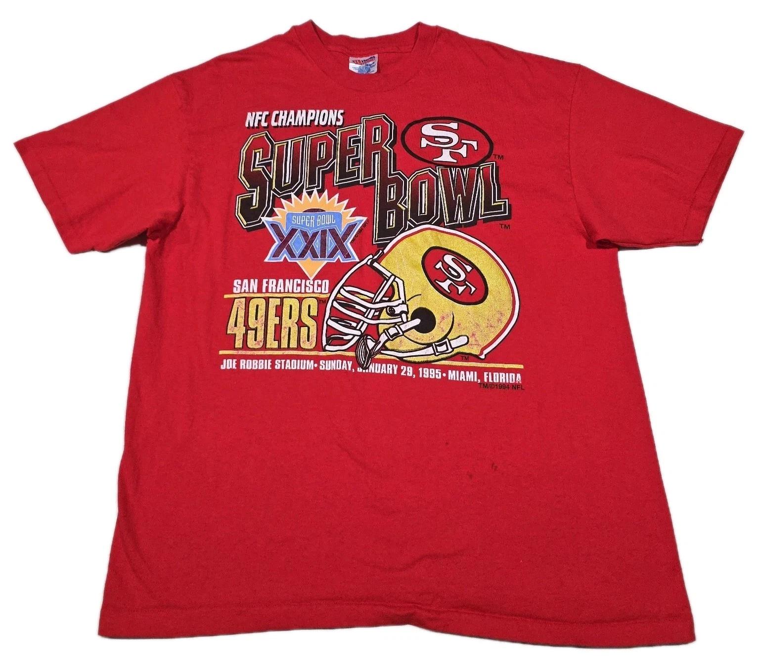 

Vintage 90s NFL San Francisco 49ers 1995 Champions Single Stitch 100% Cotton T-shirt Mens Tees Top Mens XL M
