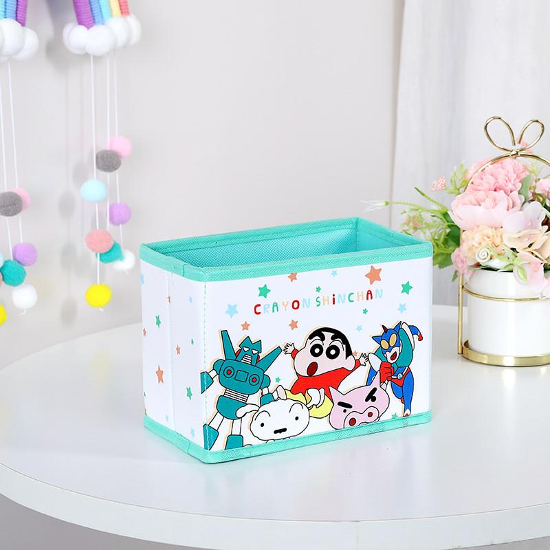 Cute Crayon Pajamas Shin Chan Shiro Striped Pattern Foldable Desktop Box Storage
