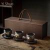 Gilt Small Teacup Ceramic Tea Set Coaster Single Cup Tasting Cup Tea Brewing Cup Gift Box Set for Gifting